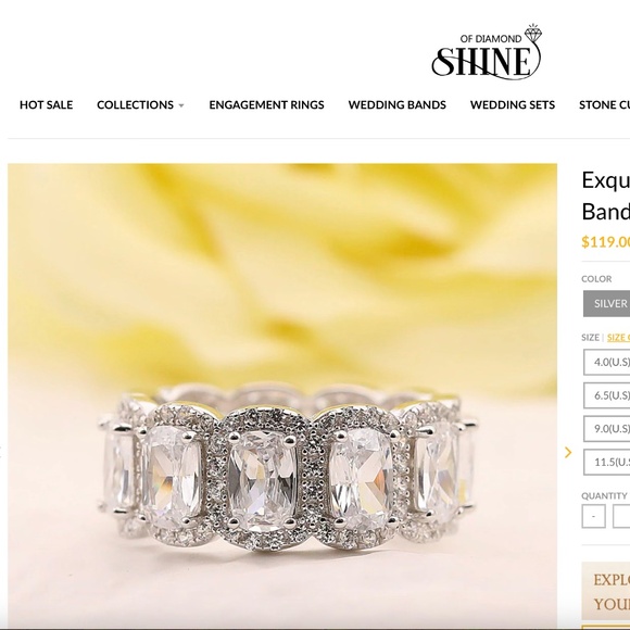 Diamond wedding band - Picture 4 of 4